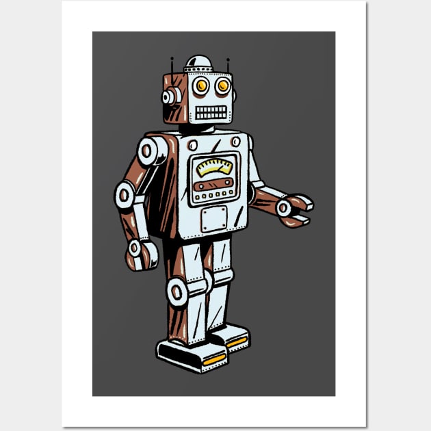 Retro Robot Wall Art by LittleBunnySunshine